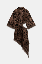 МИНИ-ПЛАТЬЕ ИЗ ФЛОКИРОВАННОЙ ТКАНИ С РАЗРЕЗОМ — ZARA