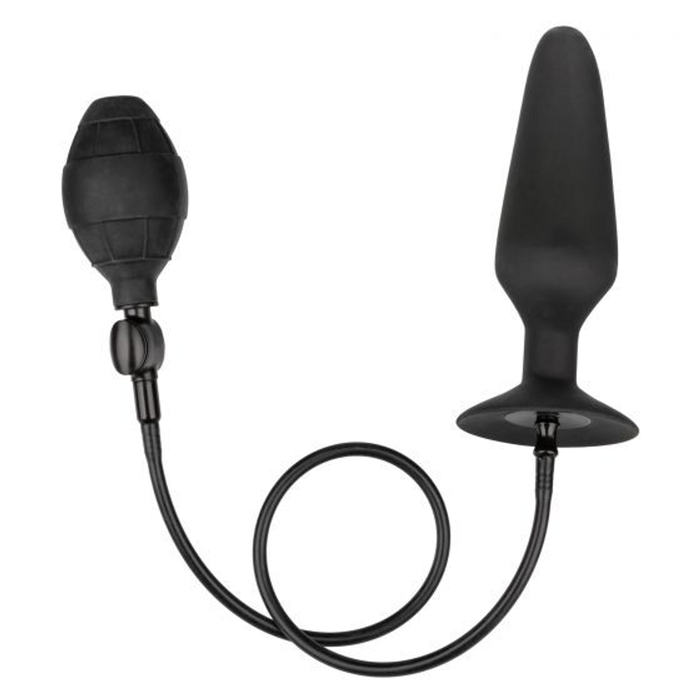 Черная анальная пробка с расширением COLT XXXL Pumper Plug with Detachable Hose - 16 см. (Цвет: черный)