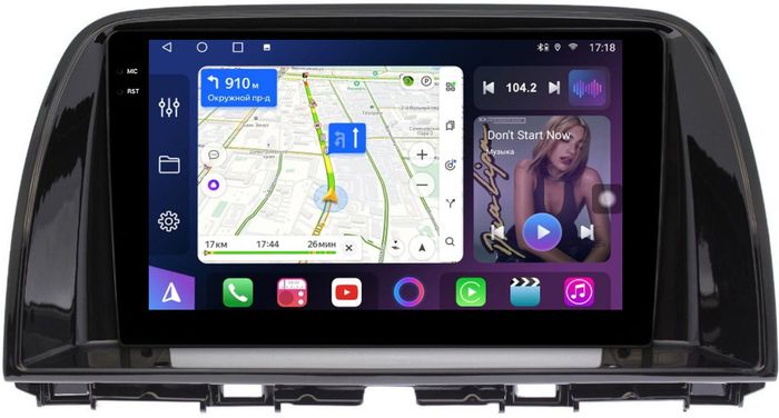 Магнитола для Mazda CX-5 2015-2017 (ШГУ цветной) - FarCar S500-TS20 монитор 9.5" 2K QLED на Android 14, Быстрейшая, CarPlay, 4G SIM-слот