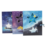 Блокнот "Stars" в коробке с вырубкой на замке, 16*12,5см, 45л, 3 цвета микс