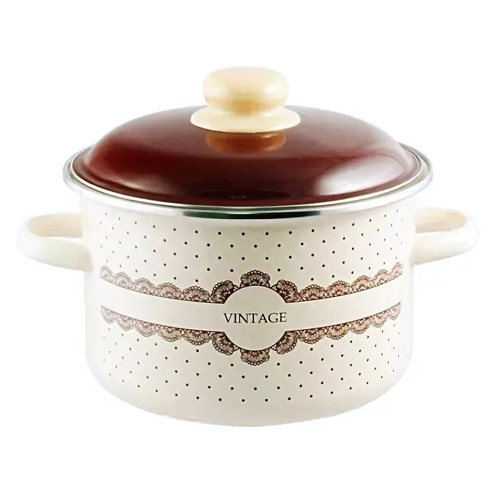 Кастрюля эмал 3,0л цил Vintage TM Appetite (Северсталь эмаль)
