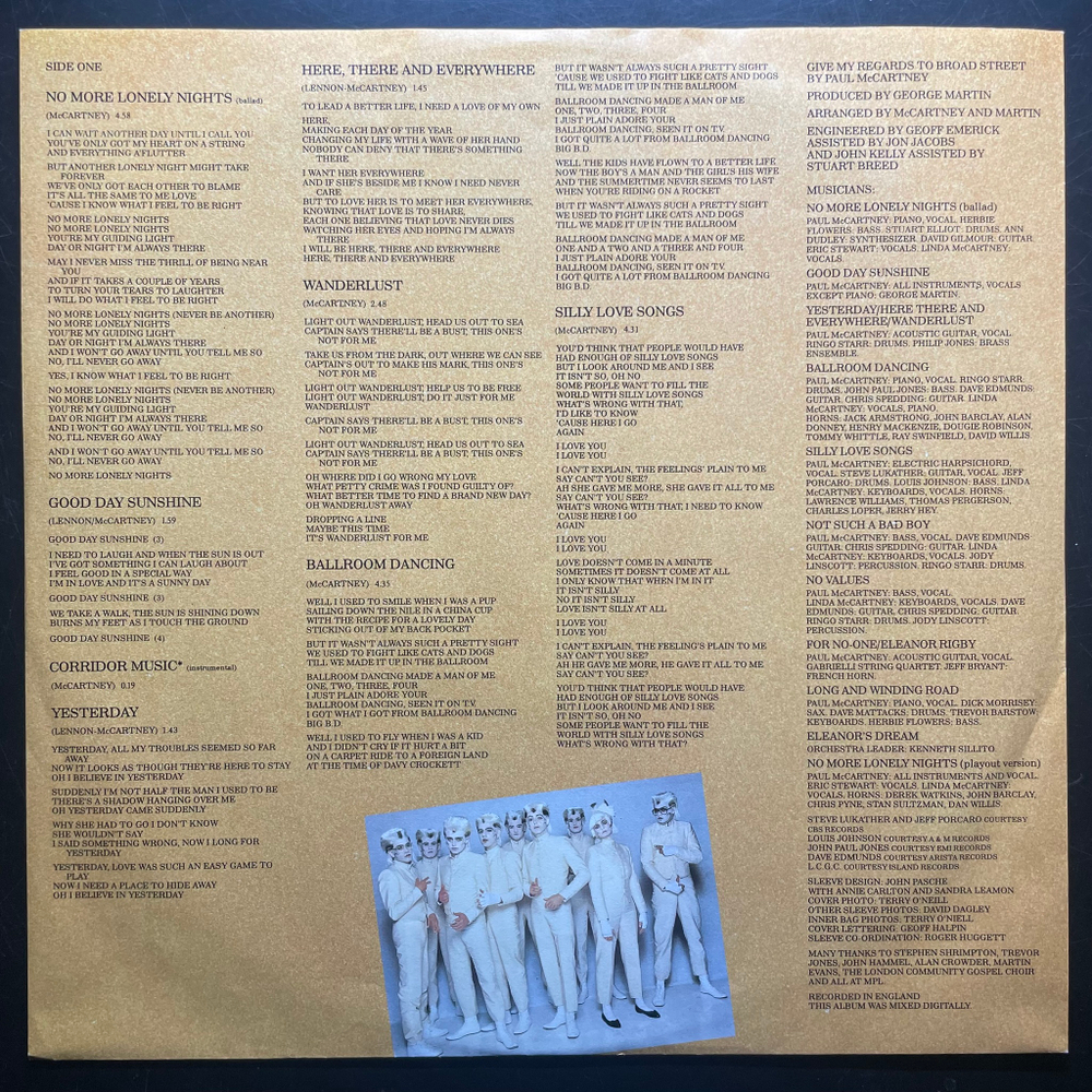 Paul McCartney - Give My Regards To Broad Street (Европа 1984г.)