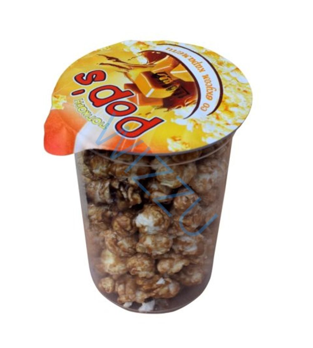 Попкорн карамельный в стаканах Вкусномай 50гр. 1/20