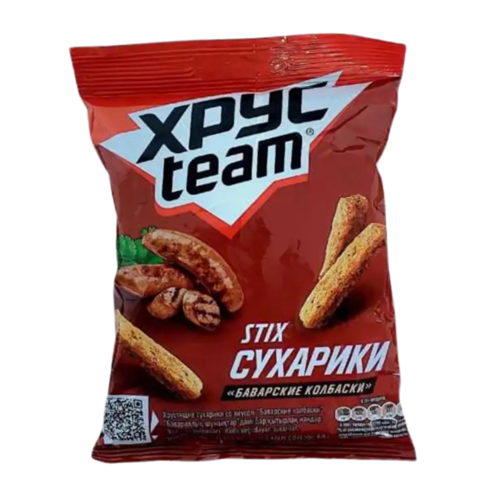 Сухарики Хрусteam Stix со вкусом баварских колбасок 100 гр