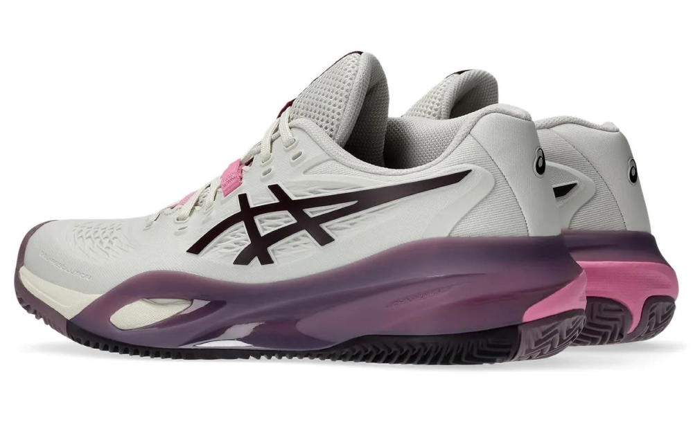 Женские теннисные кроссовки Asics Gel-Resolution X Clay - soft oat/dark aubergine