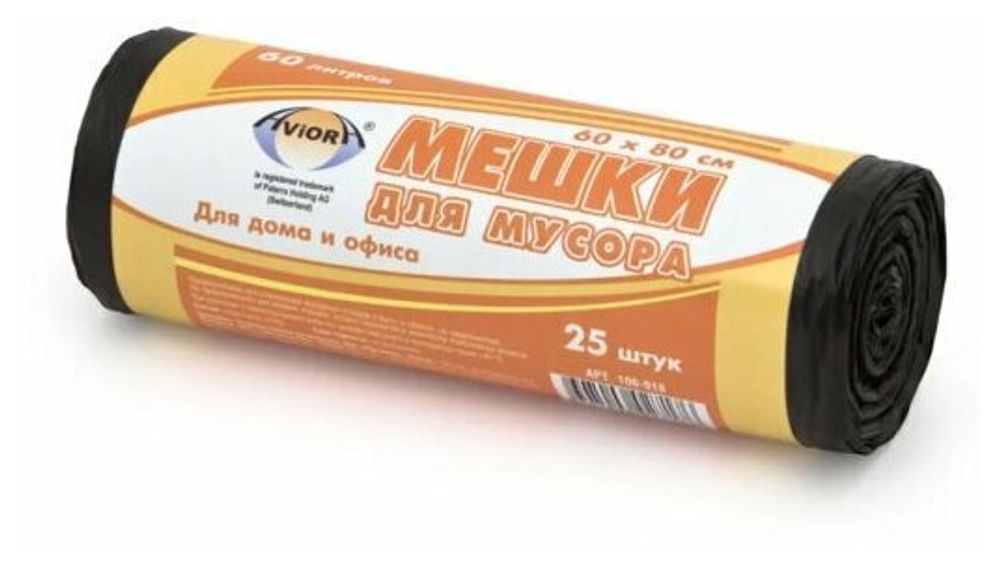 МЕШОК ДЛЯ МУСОРА AVIORA 60х80см 60л 25шт. в рулоне МЕШОК ДЛЯ МУСОРА AVIORA 60х80см 60л 25шт. в рулоне