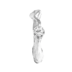 Кольцо в плавной оправе с белым фианитом / White Melt Ring