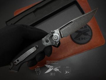 Складной нож тактический НОКС "Офицерский-2М" Black 320-589404 c клинком из стали AUS-8, рукоять G10