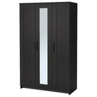 Шкаф платяной 3-дверный Ikea Brimnes с зеркалом , черный