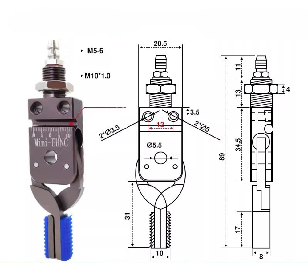 Mini-ehnc internal support type (support range: 11-29mm) comes with detection sensor line