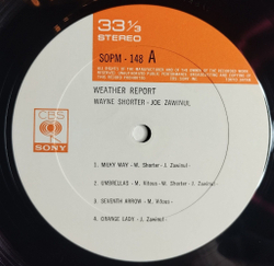 Винтажная виниловая пластинка LP Weather Report (Japan 1974) (Obi) Milky Way