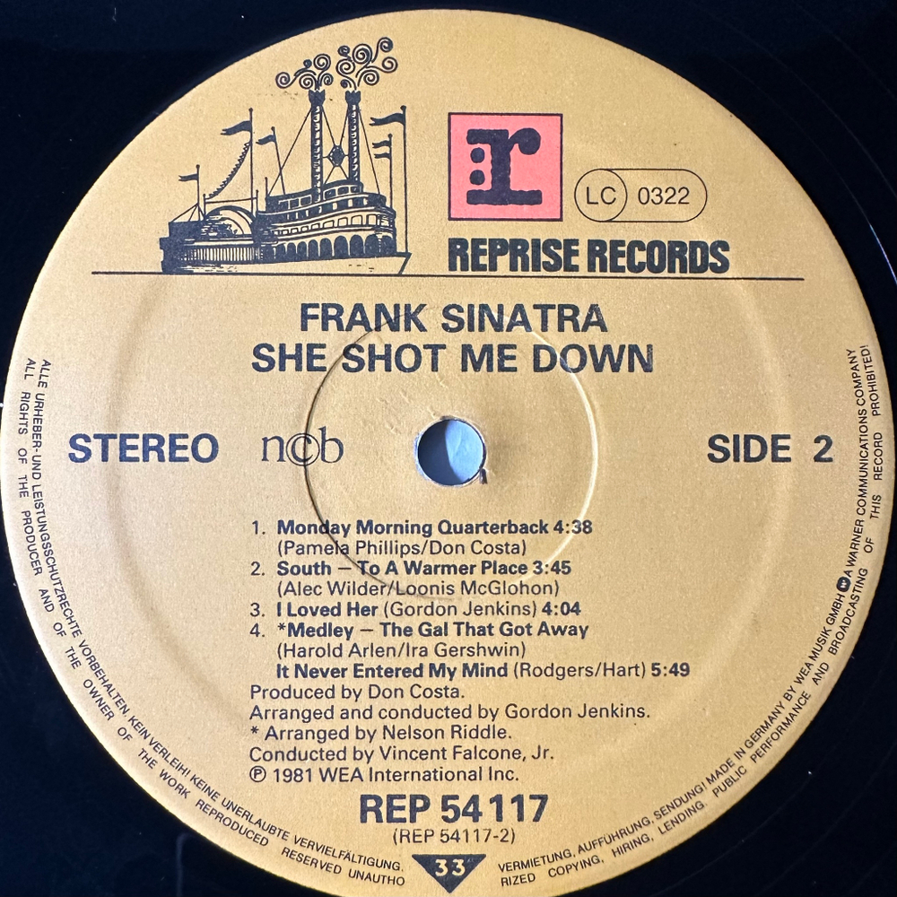 Frank Sinatra ‎– She Shot Me Down (Скандинавия 1981г.)