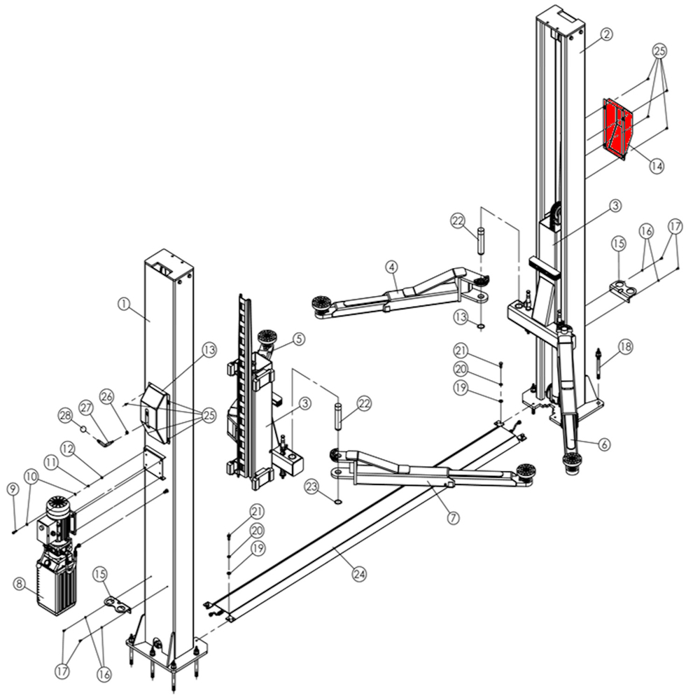 Крышка стопора ведомой колонны T4H, V2-4LH, V2-5.5, V2-5.5L