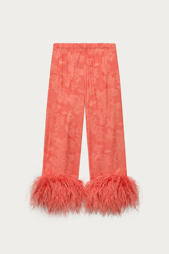 ZARA X MARISA BERENSON БРЮКИ ИЗ ВИСКОЗЫ, КРАСНЫЙ/ОРАНЖЕВЫЙ