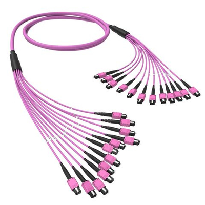 Оптическая магистральная сборка 144 ОВ 50/125 OM4, 12xMTP PRO(12)m/12xMTP PRO(12)m, тип В, 200 м