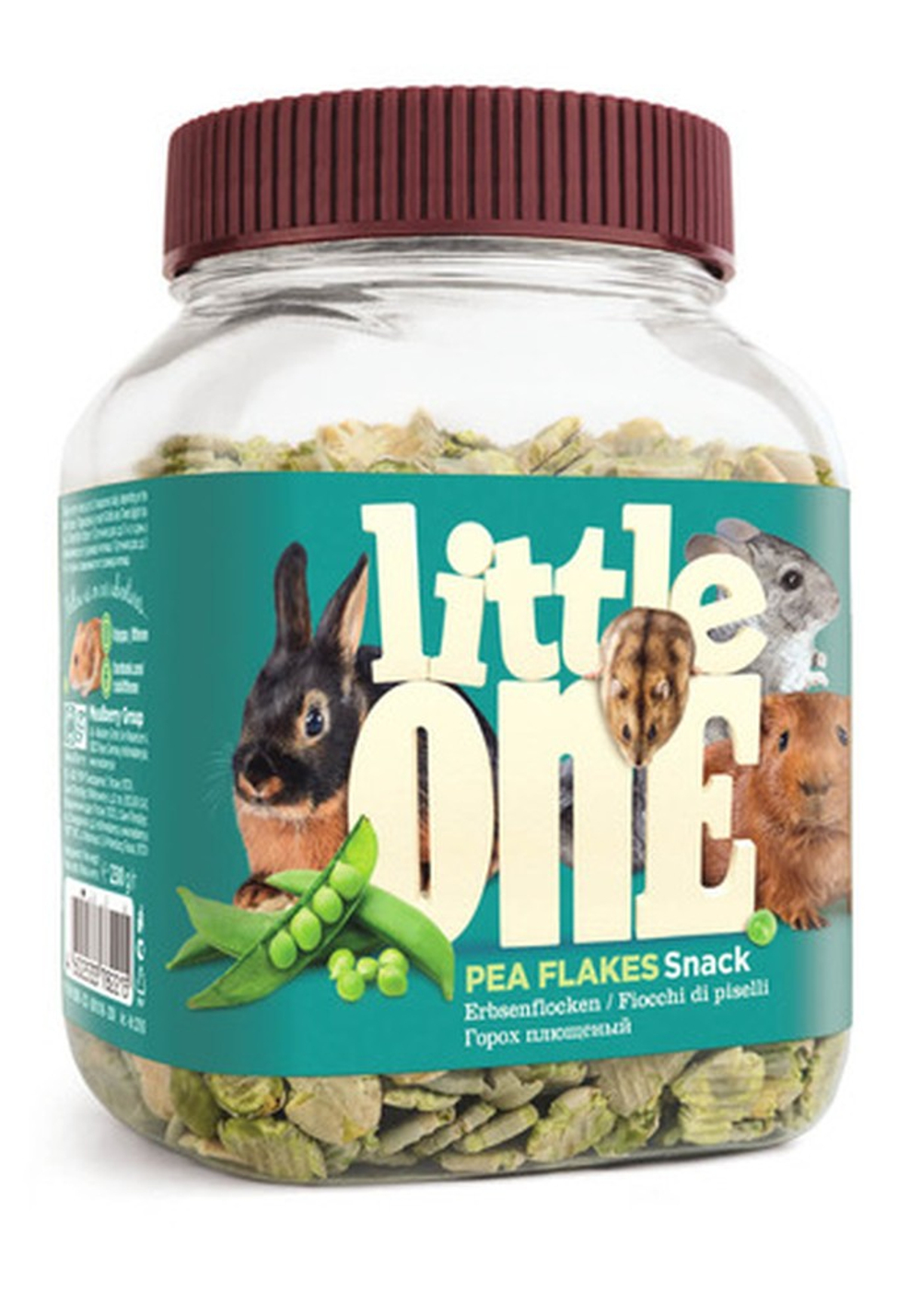 Little One Плющеный горох Snack для грызунов банка 230 г