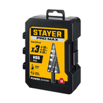 STAYER Pro-Max 3 шт, 4-38мм, винтовая спираль, набор сверл ступенчатых (29661-4-38-H3)
