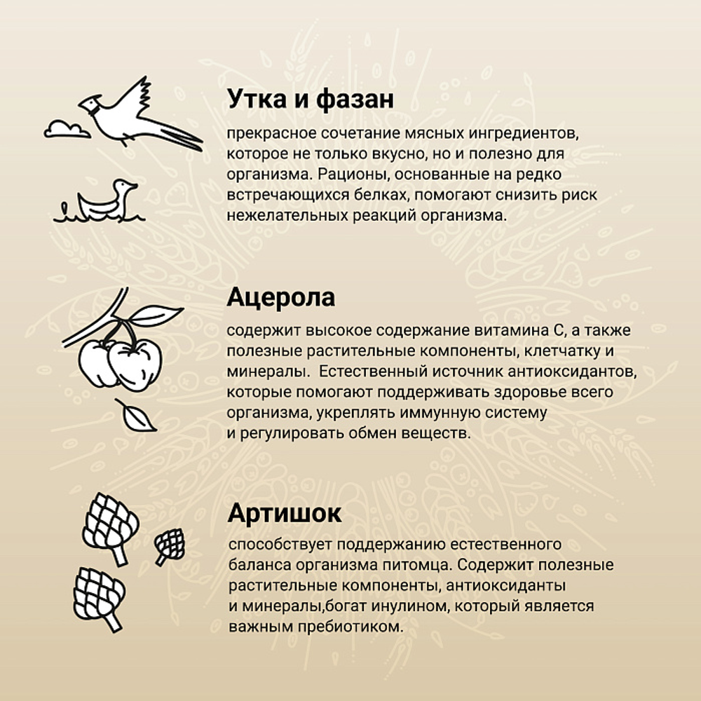 Сухой корм CRAFTIA NATURA для взрослых собак миниатюрных и мелких пород из утки с фазаном 7 кг