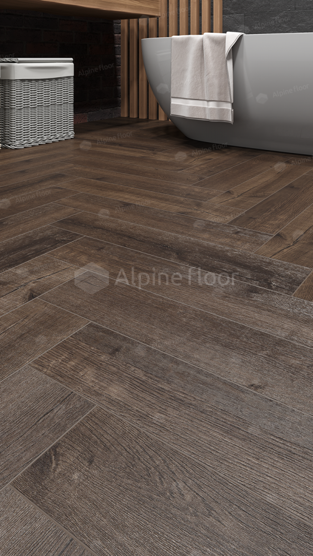 Каменно-полимерная плитка Alpine Floor Паркет лайт (Parquet Light) Дуб Альферац ЭКО 13-22