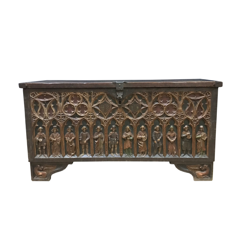 Сундук 1920 год Испания Roomers Antique AW-GOTHIC TRUNK