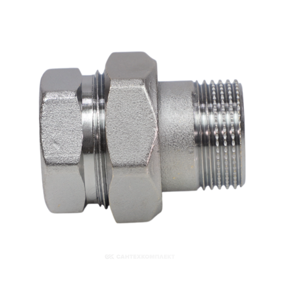Соединитель латунь хром американка Ду 32 (1 1/4") прямой ВР/НР R18 Giacomini R18X006