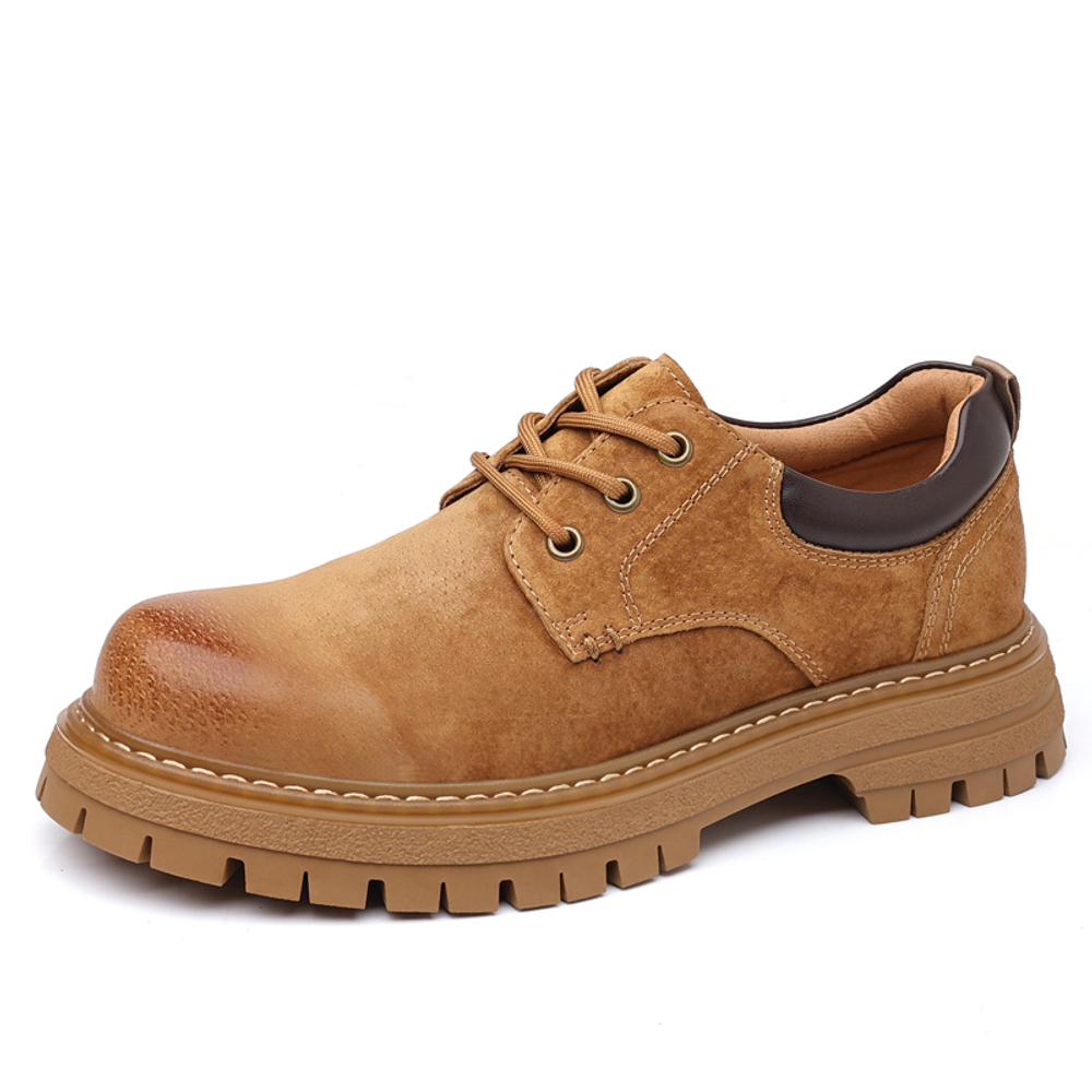MINGYITU Split Pig Leather Work Boots Yellow