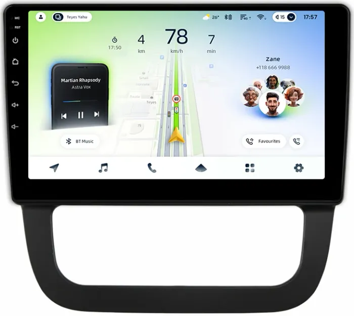 Магнитола для Volkswagen Jetta 5 2005-2010 (климат 2) - Teyes CC4L-DTS монитор 10.1" IPS, Android 14, Быстрая, Snapdragon 662, CarPlay, 4G SIM-слот