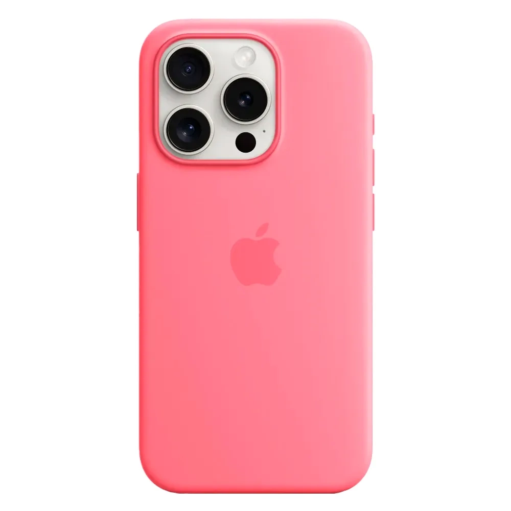Силиконовый чехол с поддержкой MagSafe Apple Silicone Case для iPhone 15 Pro, Pink (Розовый)