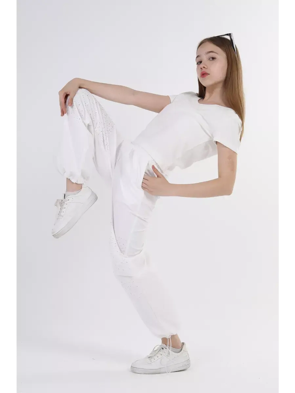 Брюки карго со стразами парашюты