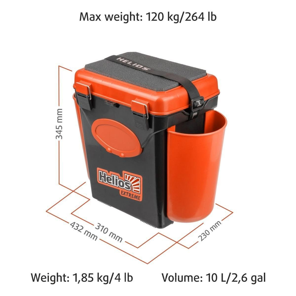 Ящик для зимней рыбалки Helios FishBox (10л) оранжевый