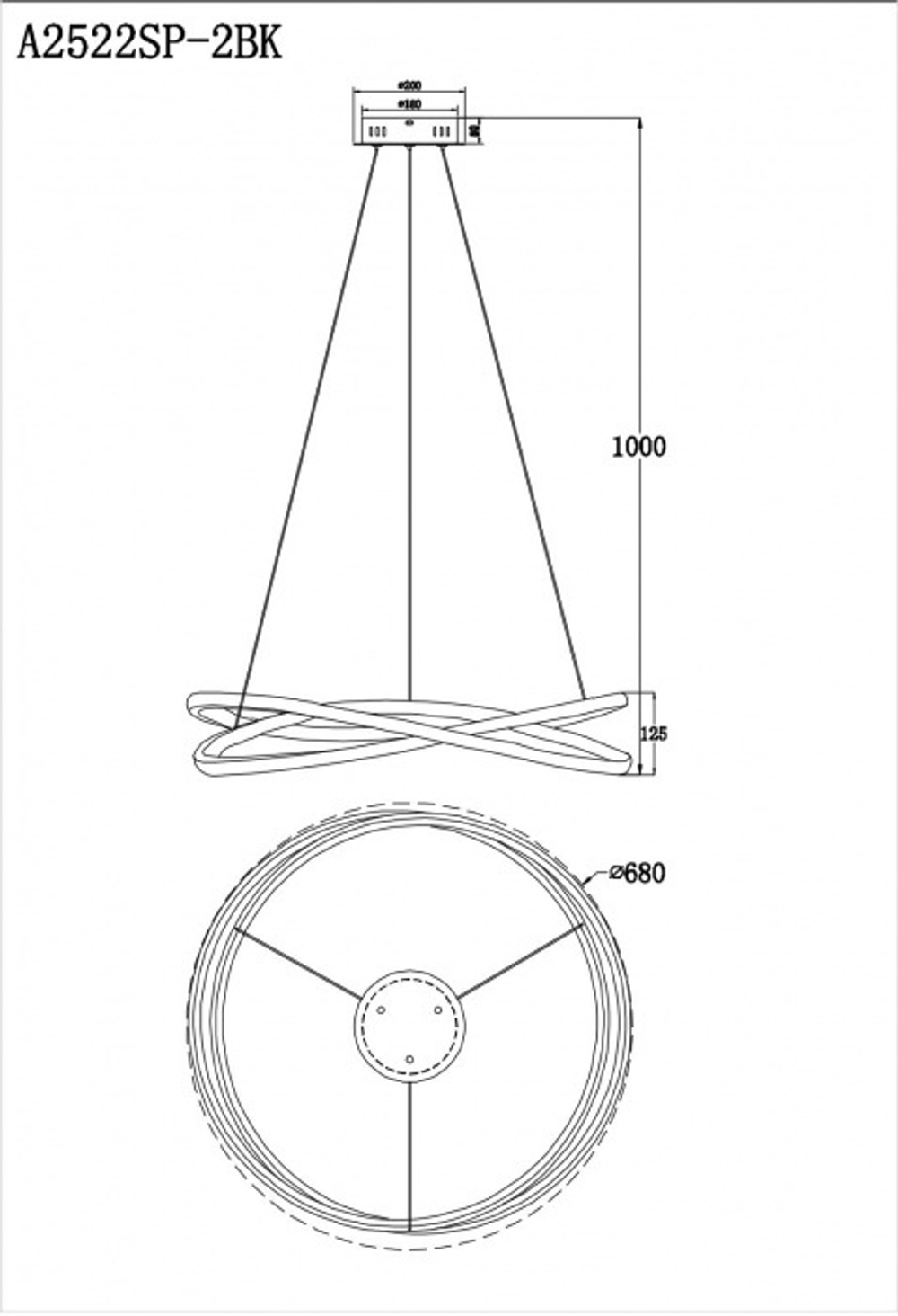 Подвесной светодиодный светильник Arte Lamp SWING A2522SP-2BK