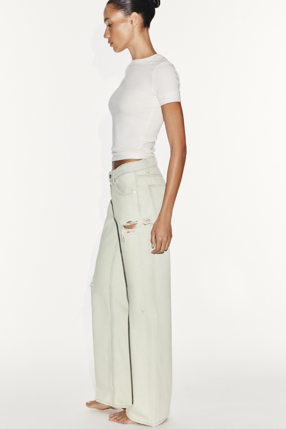 ДЖИНСЫ TRF WIDE-LEG С НИЗКОЙ ПОСАДКОЙ — ZARA