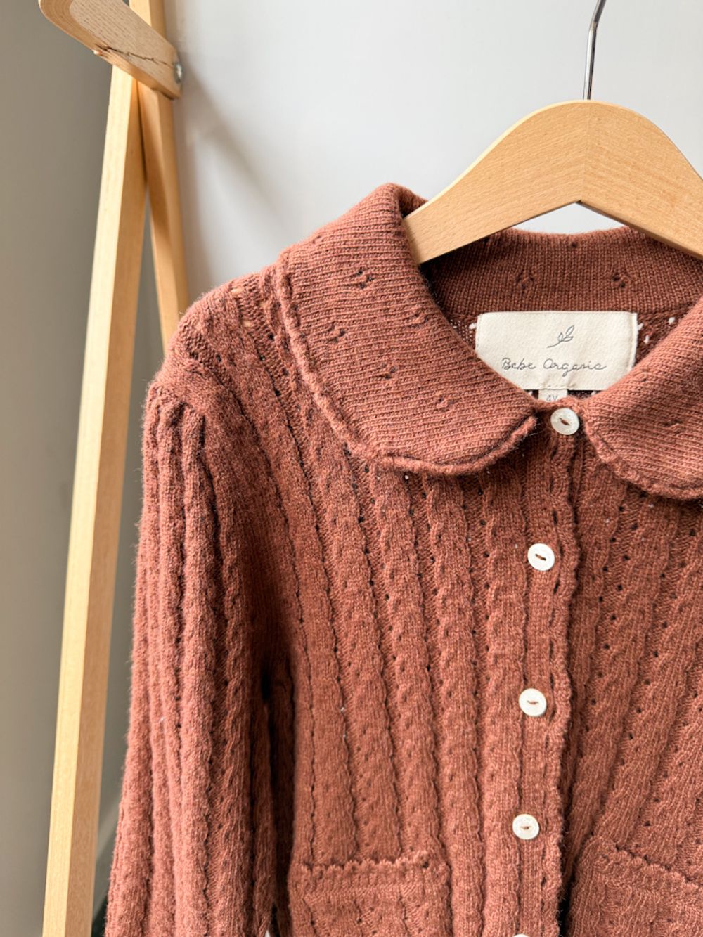 Кардиган с шерстью и кашемиром Bebe Organic, 104