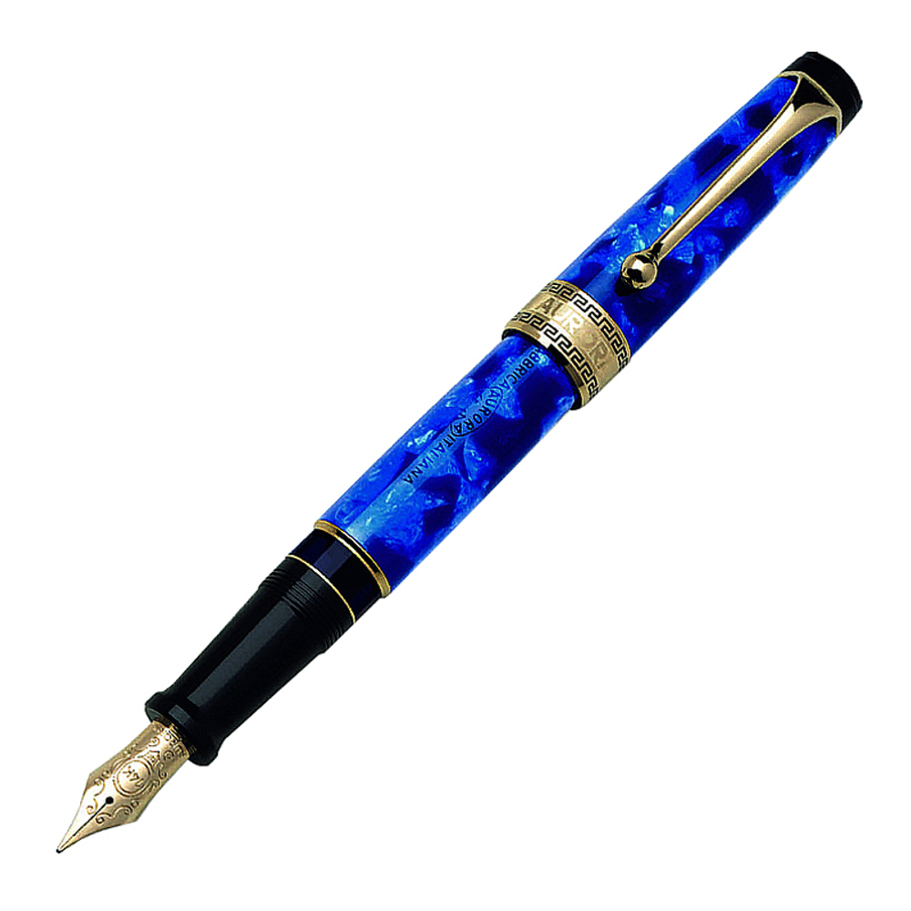 Перьевая ручка Aurora Optima Auroloide Variegated Blue GT, перо — M, в подарочной коробке