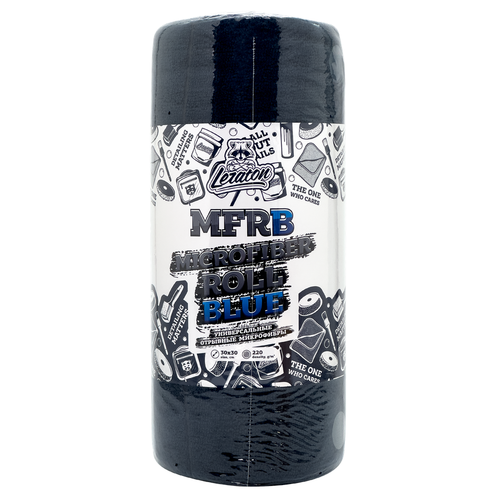 LERATON MFRB MICROFIBER ROLL BLUE 30x30 220 гр/м2 Универсальные отрывные микрофибры 45шт Голубые
