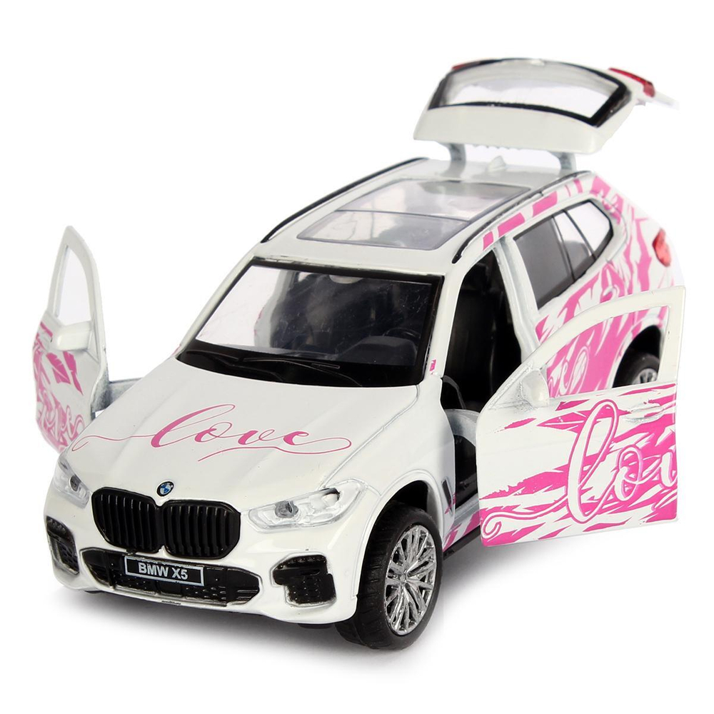 Модель ин. мет. "BMW X5" для дев. 12см, двери, багаж, белый X5-12GRL-WH (Технопарк)