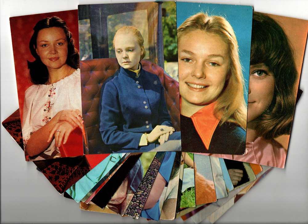 №77 Открытки Артисты и актёры СССР 1970–1980-е г. 25 штук. Цветные, чистые, без повторов