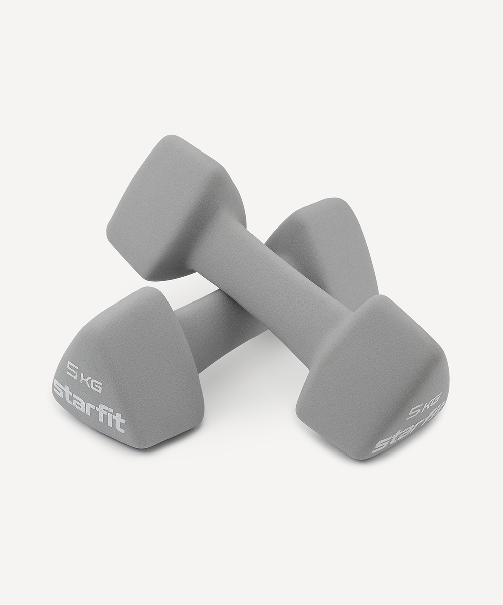 Гантель неопреновая STARFIT DB-205 5 кг, серый, пара