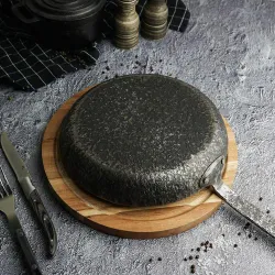 Сковорода для подачи 24 см h3,3 см круглая "Vintage Blued" углерод. сталь ИНДУКЦИЯ P.L.