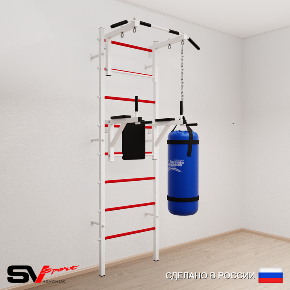 Шведская стенка Sv Sport усиленная 6033 (Турник стандарт/Брусья/Цепь/Мешок 30кг)