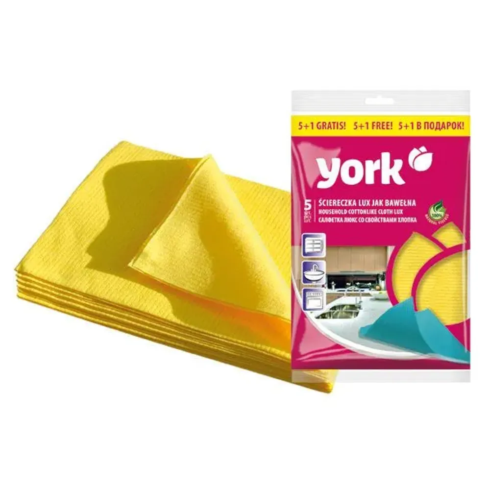 Салфетка сверхвлаговпитывающая Люкс YORK 5+1шт. (35см)