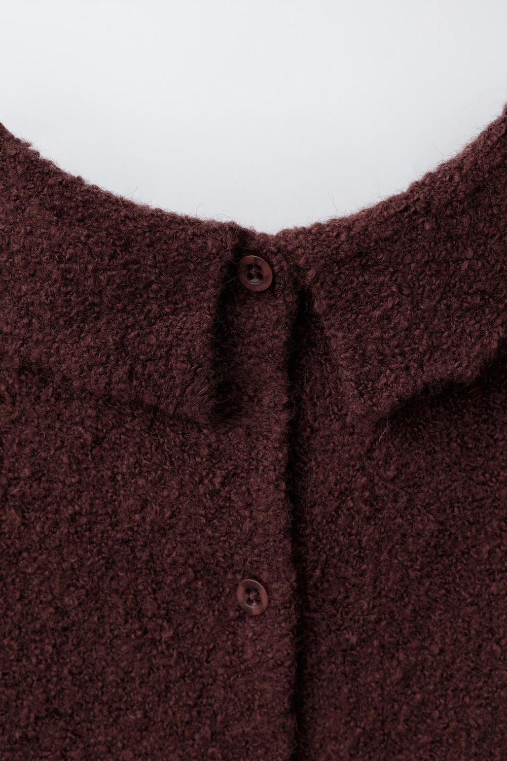 ZARA ТРИКОТАЖНЫЙ СВИТЕР С ФАКТУРНЫМ УЗОРОМ, ТЕМНО-БОРДОВЫЙ