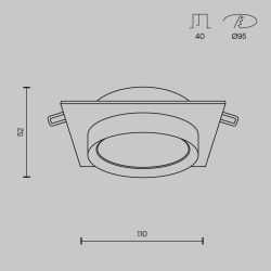 Встраиваемый светильник Technical DL086-GX53-SQ-B