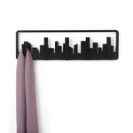 Вешалка настенная skyline, 50 см, черная, 5 крючков