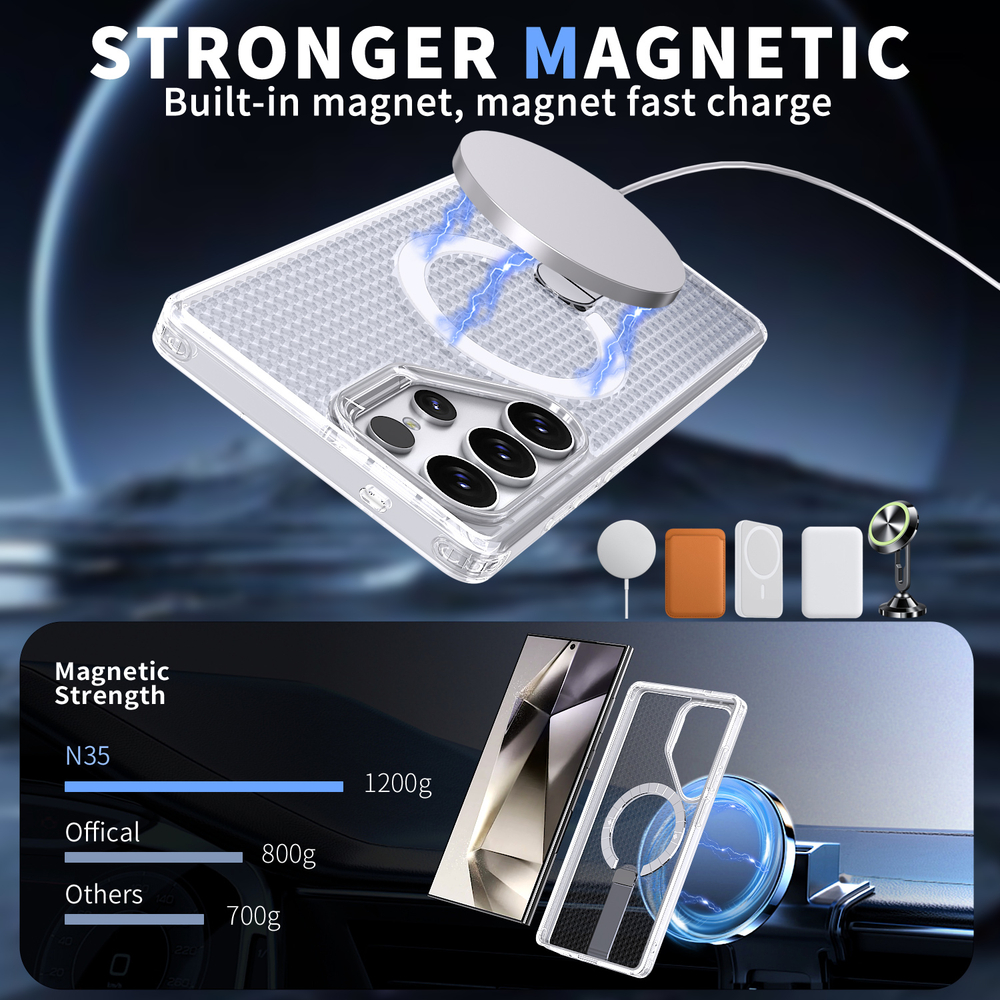Прозрачный чехол Mesh Pro Magnetic Case для Samsung Galaxy S22 Ultra