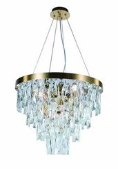 Люстра подвесная NewRgy 5729P/8A PLATING BRASS+CLEAR, 8×40 Вт, прозрачная и латунная