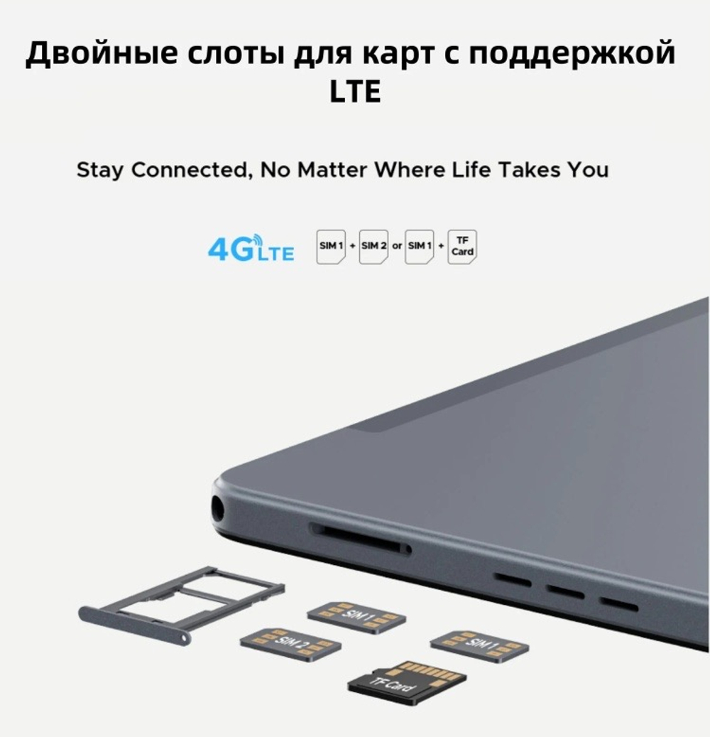 DOOGEE Tab E3 Max Wi-Fi + 4G 14 дюйм 8 Гб/256 Гб серый