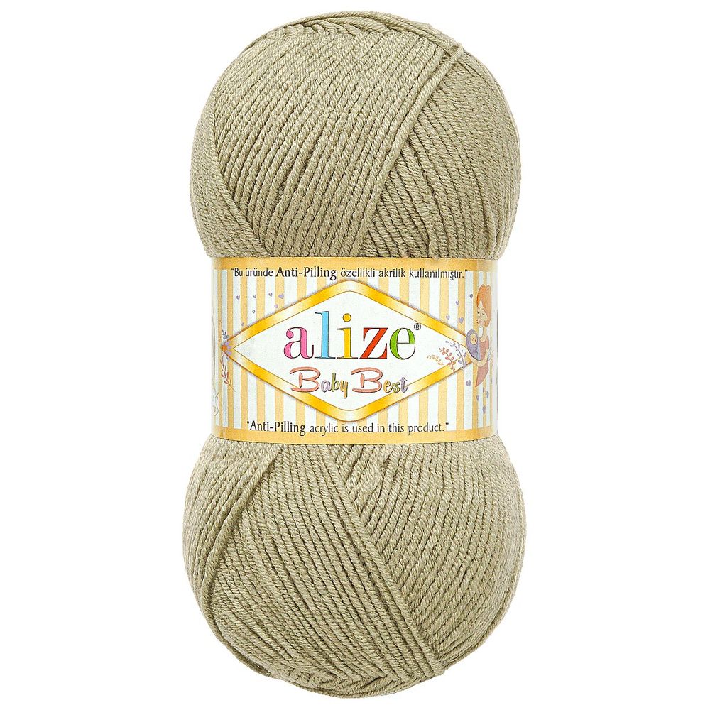 Пряжа Alize (Ализе) Baby Best / уп.5 мот. по 100 г, 240м, 138 оливковый A