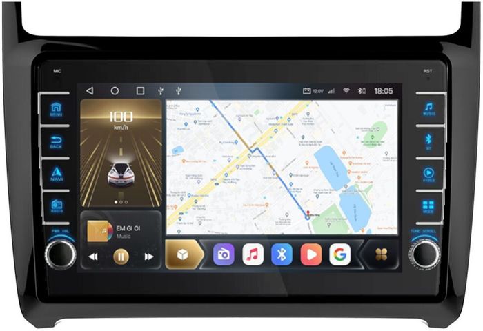 Магнитола для Volkswagen Polo 2009-2020 - Kuberg OL-9903 (кнопки и крутилки), Android 12, Быстрая, CarPlay, 4G SIM-слот