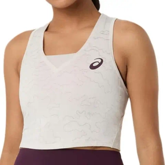 Женский топ теннисный Asics Match Jacquard Crop - soft oat